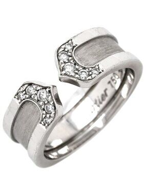 Cartier Ring C2 Diamond White Gold 49 C de Cartier 2C 18k Vintage